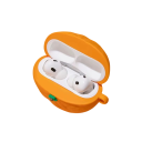 Coque de protection en silicone pour AirPods 1 2 avec motif de dessin animé 3D orange / mandarine, coque stylée pour écouteurs 2