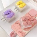 Coque de protection en silicone pour chargeur Apple 18W/20W avec nœud, ensemble décoratif avec protection contre la poussière et les dommages 2