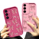 Coque de protection en silicone pour Samsung Galaxy A15 5G avec motif de nœuds et de rubans Cadre large de l'appareil photo Bords surélevés Boutons latéraux protégés 2