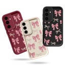 Coque de protection en silicone pour Samsung Galaxy A55 avec des nœuds et de petits rubans Bord surélevé de l'appareil photo Bords surélevés de l'écran Coque flexible 1