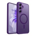 Coque de protection pour Samsung Galaxy A37 avec anneau de magnets MagSafe Bord de 2,5 mm au-dessus de l'appareil photo Capuchons en métal pour boutons Compatible avec la charge sans fil 8