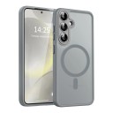 Coque de protection pour Samsung Galaxy A57 S avec cercle magnétique MagSafe Bord de 2,5 mm autour des objectifs Boutons en métal pour chargeur sans fil 12