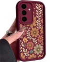 Coque en silicone flexible pour Samsung Galaxy A15 avec motif de fleurs colorées Cadre surélevé autour de la caméra Bords surélevés Découpes pour le haut-parleur 6