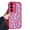 Coque en silicone flexible pour Samsung Galaxy A55 avec décor de surfaces ondulées Bord surélevé autour de l'écran Cadre saillant des objectifs Pour tous les jours 7