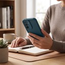 Coque en silicone lisse pour Samsung Galaxy A16 5G Sans impression Fini mat Bord surélevé autour de l'écran Cadre surélevé des objectifs Pour un usage quotidien 2