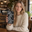 Coque en silicone pour iPhone 17 Pro Motif en dentelle Douce et légère Surface mate antidérapante Résistante aux chocs et aux empreintes digitales 5