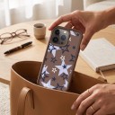 Coque en silicone pour Samsung Galaxy A37 avec motif d'étoiles Résistante Bords surélevés au-dessus de l'écran Grandes et petites étoiles Protection de l'appareil photo 4