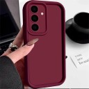 Coque en silicone pour Samsung Galaxy S24 Ultra avec bords arrondis et protection de l'appareil photo Coque souple en silicone Étui 16