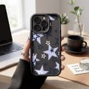 Coque étoilée pour Samsung Galaxy A17 5G Silicône et résistant Bords surélevés au-dessus de l'écran Grandes et petites étoiles Protection 8