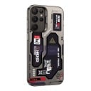 Coque mate pour Samsung Galaxy A36 5G Imprimé Techno résistant avec les inscriptions HACKED et WARNING Grise et noire Protection de l'appareil photo 1