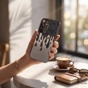 Coque pour Samsung Galaxy A16 5G avec couleur noire dégoulinante Résistante et ultra fine Motif mat gris-noir Gouttes Protection de l'appareil photo Pour tous les jours 2