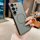 Coque pour Samsung Galaxy S25 Ultra avec support de chargement magnétique et protection de l'appareil photo en polycarbonate et TPU Coque 15