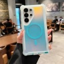 Coque pour Samsung Galaxy S26 Ultra S changeant de couleur Support de charge magnétique Matériau PC et TPU Coins renforcés Coque de protection 10