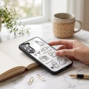 Coque transparente avec images pour Samsung Galaxy A15 Résistante Motif de chiens dessinés Bords noirs Protection de l'appareil photo Étui 5