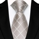 Corbata de hombre a cuadros de lujo 145 x 8 cm Corbata estampada elegante Corbata ancha de alta calidad para eventos sociales, reuniones 2