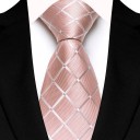 Corbata de hombre a cuadros de lujo 145 x 8 cm Corbata estampada elegante Corbata ancha de alta calidad para eventos sociales, reuniones 5