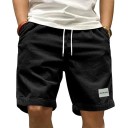 Cord-Shorts für Herren im Retro-Stil, lässig, atmungsaktiv, mit Kordelzug, elastischer Taille, knielang, bequeme Passform 1