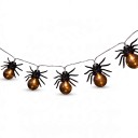Corda de Luz LED de Halloween Aranhas Luminosas Comprimento 1,5 m Aranha 8 x 5,5 cm Alimentação a Bateria Decoração de Halloween para Casa 5