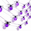 Corda de Luz LED de Halloween Aranhas Luminosas Comprimento 1,5 m Aranha 8 x 5,5 cm Alimentação a Bateria Decoração de Halloween para Casa 8