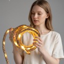 Corda de luz solar de cânhamo 50 LED Diodos Comprimento 7 m Branco quente Com painel solar e estaca para o chão Para o jardim e terraço 4