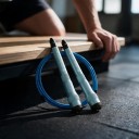 Corda de saltar de velocidade com cabo de aço 3 m Punhos de alumínio 16,8 cm com rolamentos Cabo suplente e saco Para crossfit e cardio 5