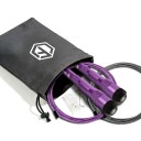 Corda de saltar de velocidade com cabo de aço 3 m Punhos de alumínio 16,8 cm com rolamentos Cabo suplente e saco Para crossfit e cardio 17