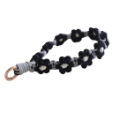 Corda de telefone em macramé crocheted boho Pulseira floral para telemóvel alça de telefone chaveiro laço de mão acessório para telefone 2