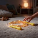 Corde à sauter LED lumineuse pour enfants 270 cm Corde en PVC transparent avec lumières colorées Bouton sur la corde Pour jouer et s'exercer 7