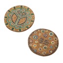 Cork hippie coasters 4 buc 4