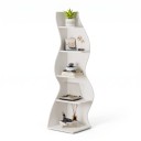 Corner Shelf 50 x 50 x 182.5 cm Modern Five-Tiered Bookcase in Wavy Shape Small Corner Unit and Storage Stand for Books and Plants 1
