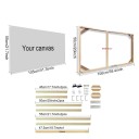 Cornice fotografica in legno naturale 50 x 100 cm Cornice per tela 55 x 105 cm Cornice sospesa per fotografie manifesti quadri DIY montaggio decorazioni 2