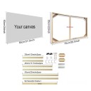 Cornice fotografica in legno naturale 55 x 75 cm Cornice per tela 60 x 80 cm Cornice sospesa per fotografie opere d'arte montaggio DIY decorazione da parete 2