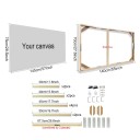 Cornice fotografica in legno naturale 70 x 140 cm Cornice per tela 75 x 145 cm Con rinforzo centrale 67,5 cm cornice sospesa per fotografie opere d'arte fai da te 2