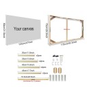 Cornice fotografica in legno naturale 75 x 115 cm Cornice per tela 80 x 120 cm Con rinforzo centrale 72,5 cm cornice appesa per fotografie opere 2