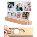 Cornice LED per tre fotografie luminosa 17 x 3 x 9,3 cm acrilico legno a batteria cornice decorativa da tavolo per la casa 5