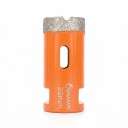 Coroa de perfuração diamantada 28 mm com rosca M14 para rebarbadora Diamante colado a vácuo Laranja Perfuração a seco em azulejos e mármore 1