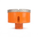 Coroa de perfuração diamante 75 mm com rosca M14 para rebarbadora Vácuo soldado diamante Laranja Perfuração a seco em azulejos e mármore 1