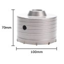 Coroană de foraj 100×70 mm cu structură goală din metal pentru forarea unor găuri de mare diametru în materiale de construcție 2