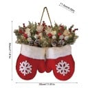 Coroană pentru ușă 30 x 30 cm Decorațiune de Crăciun cu luminițe Mânuși din pluș pentru suspendare Coroană de iarnă luminoasă cu iluminare delicată 3