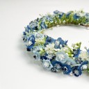 Corona de flores para bodas Tamaño universal con velo de tul Flores delicadas y abundantes Adorno capilar romántico 2