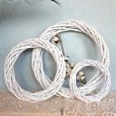 Corona de mimbre blanco tejido Base para decoración navideña y de Pascua Para arreglar y crear Decoración de hogar independiente 5