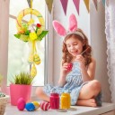 Corona de Pascua con conejitos 1