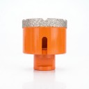 Corona di perforazione diamantata 55 mm con filettatura M14 per smerigliatrice angolare Diamante saldato a vuoto Arancione Perforazione a secco 1