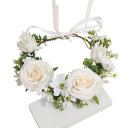 Coronă florală pentru păr Mărime universală Trandafiri plini și flori delicate Compoziție naturală romantică cu panglică 1