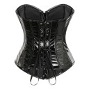 Corpiño sin tirantes negro brillante escote en O con cierre delantero de ganchos poliéster spandex top elegante 2