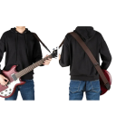 Correa ajustable para guitarra eléctrica con soporte para púas, correa negra para guitarra, material cómodo, soporte para púas, accesorios musicales 3