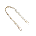 Correa asimétrica de perlas para bolso de 35 cm con cadena trenzada Cierre de mosquetón Asa decorativa de repuesto Mango elegante 1