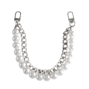 Correa de cadena y perlas para bolso 24 cm Correa decorativa con perlas Cierre de mosquetón Asa de repuesto elegante para bolso 2