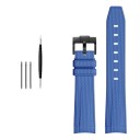 Correa de goma de 20 mm para relojes Rolex Omega MoonSwatch Constellation Correa de caucho deportiva resistente al agua con hebilla negra y herramientas de montaje 7