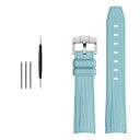 Correa de goma de 20 mm para Rolex Omega MoonSwatch Constellation Correa deportiva de goma impermeable con hebilla plateada Herramientas 4
